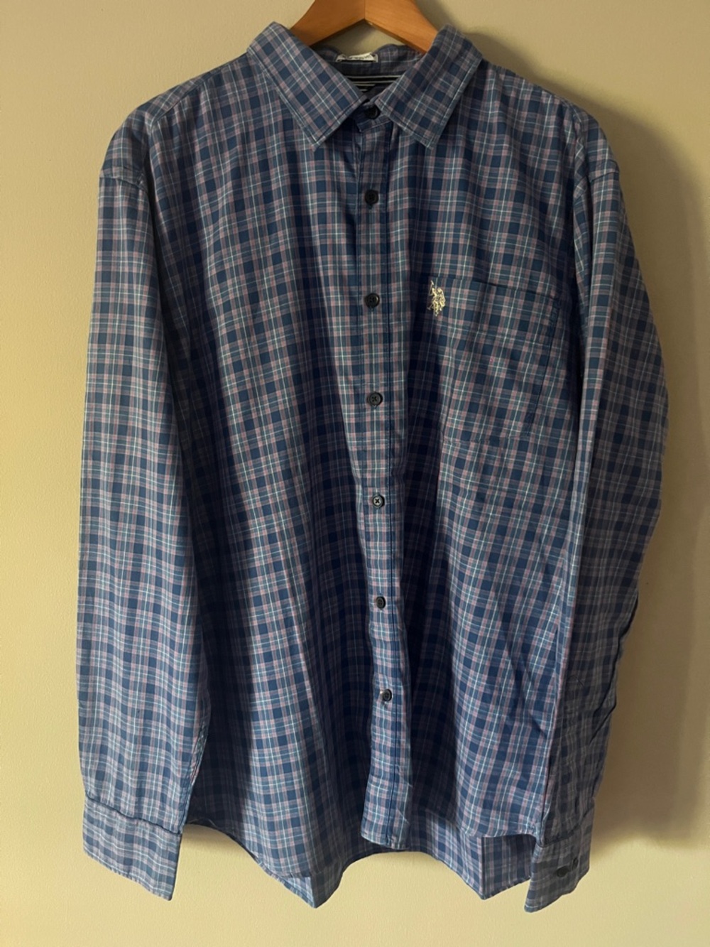 U.S. Polo Assn. Men’s Blue and Light Blue Plaid Button-Down Shirt